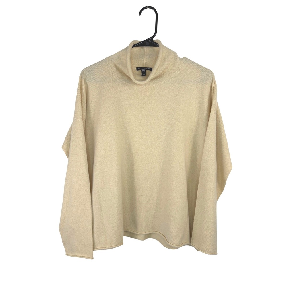 Eileen Fisher Funnel Neck Sweater Butter Yellow Women's‎ Size Medium Sustainable